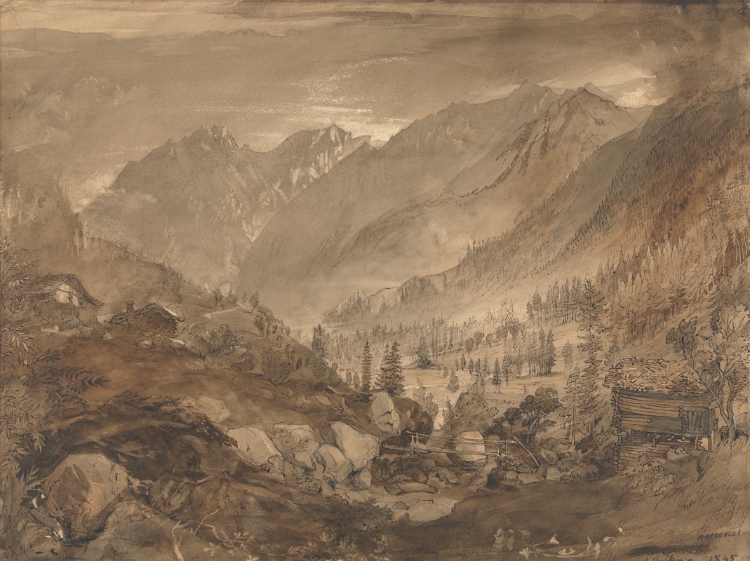 John Ruskin - Mountain Landscape, Macugnaga