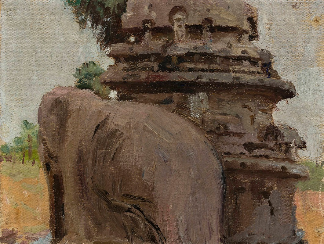 Jan Ciągliński - Mahalipur – Pagoda carved in the rock. From the journey to India