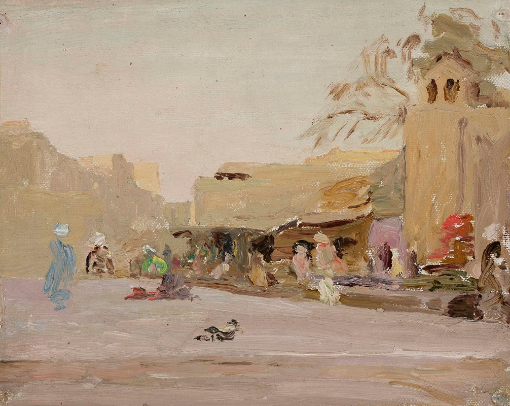 Jan Ciągliński - Marketplace in Bukhara. From the journey to Turkestan