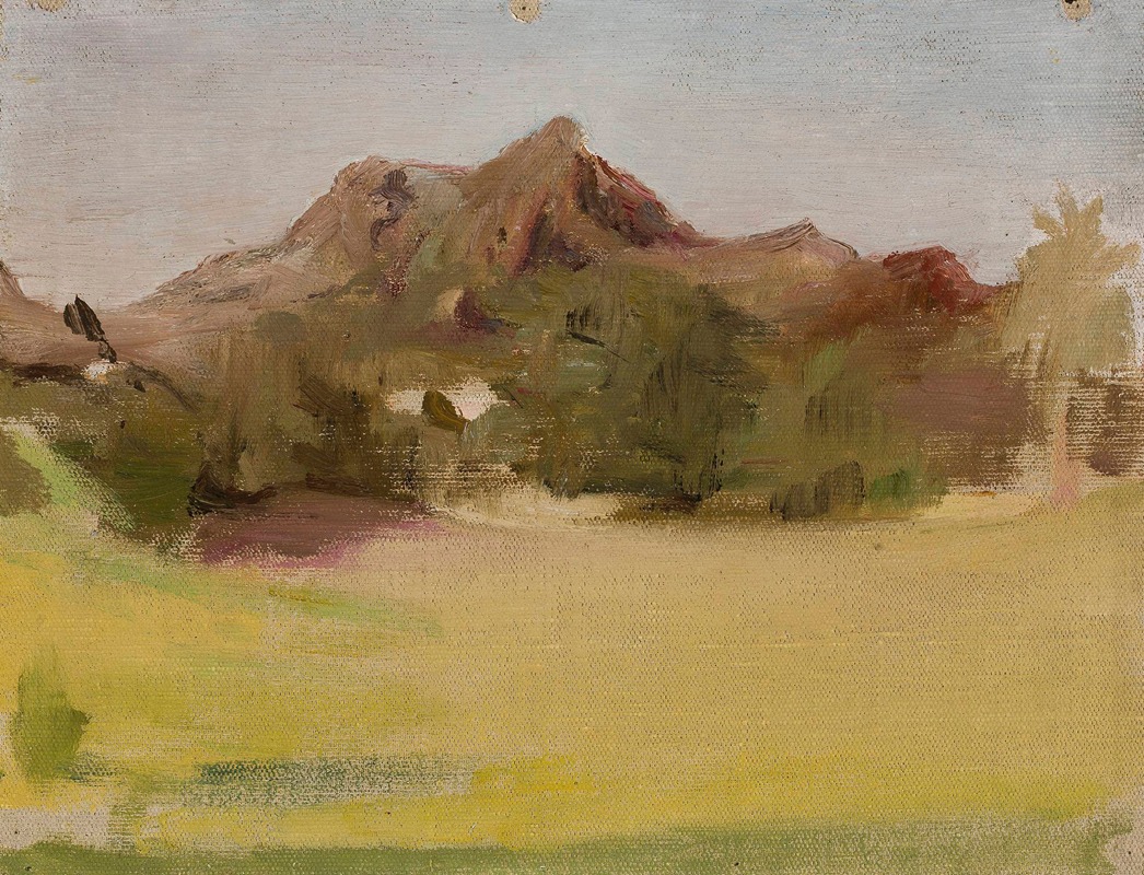 Jan Ciągliński - Mountain landscape. From the journey to India
