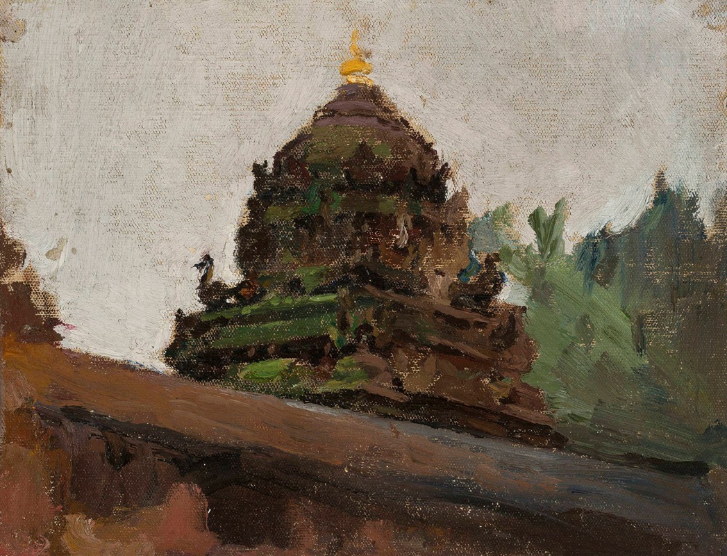 Jan Ciągliński - Old temple in Madras. From the journey to India