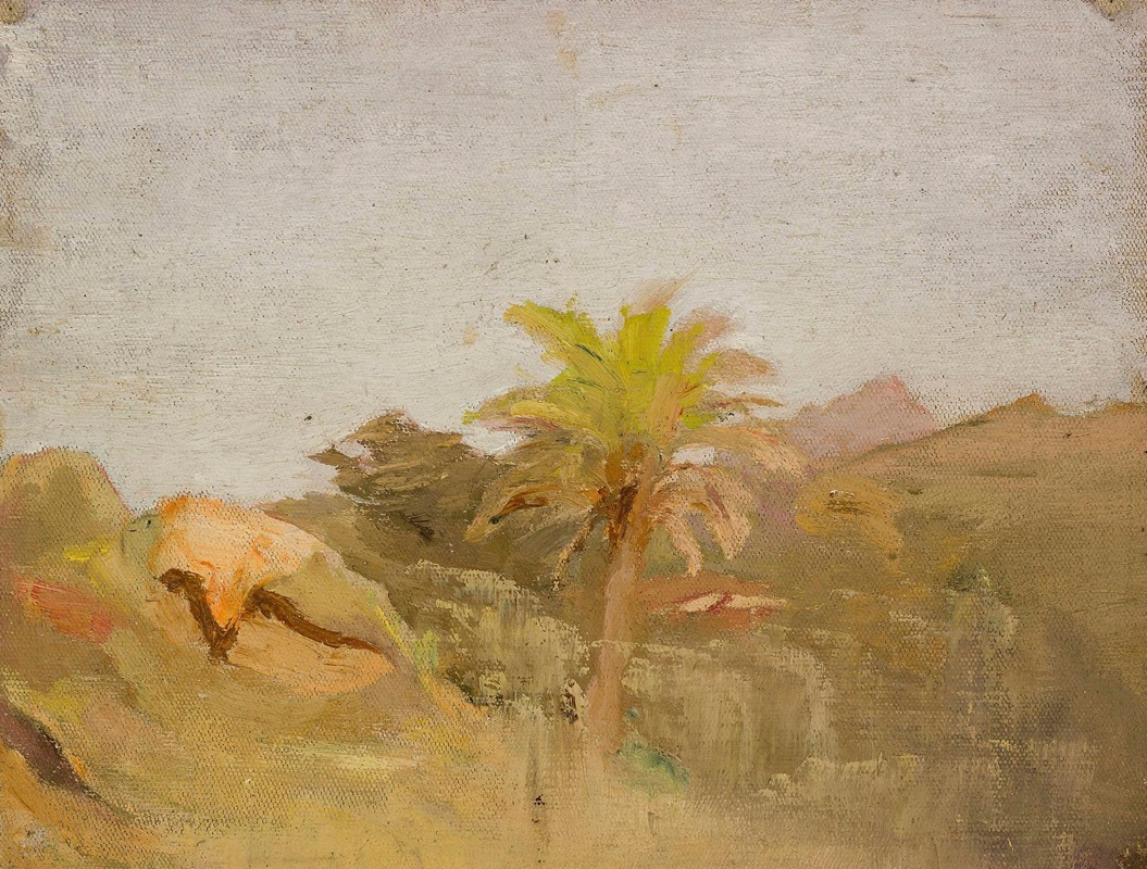 Jan Ciągliński - Palm tree in Ceylon. From the journey to India