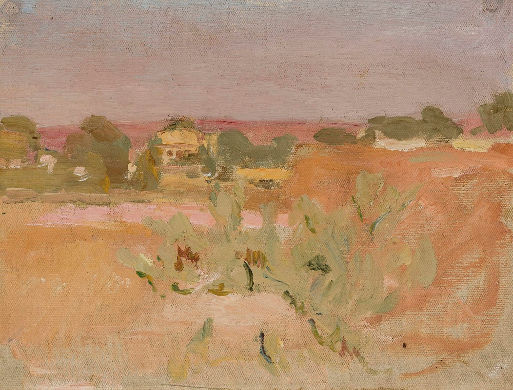 Jan Ciągliński - Pink landscape with cactuses. From the journey to India