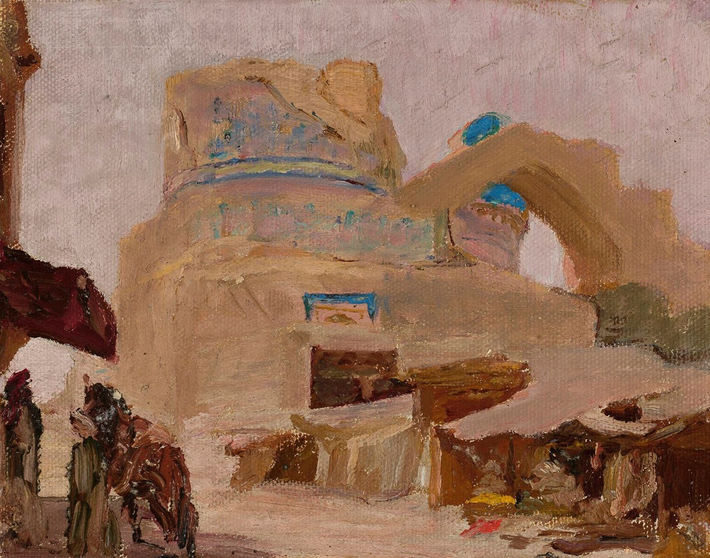 Jan Ciągliński - Samarkand – Bibi-Khanym, tomb of Tamerlane’s wife. From the journey to Turkestan