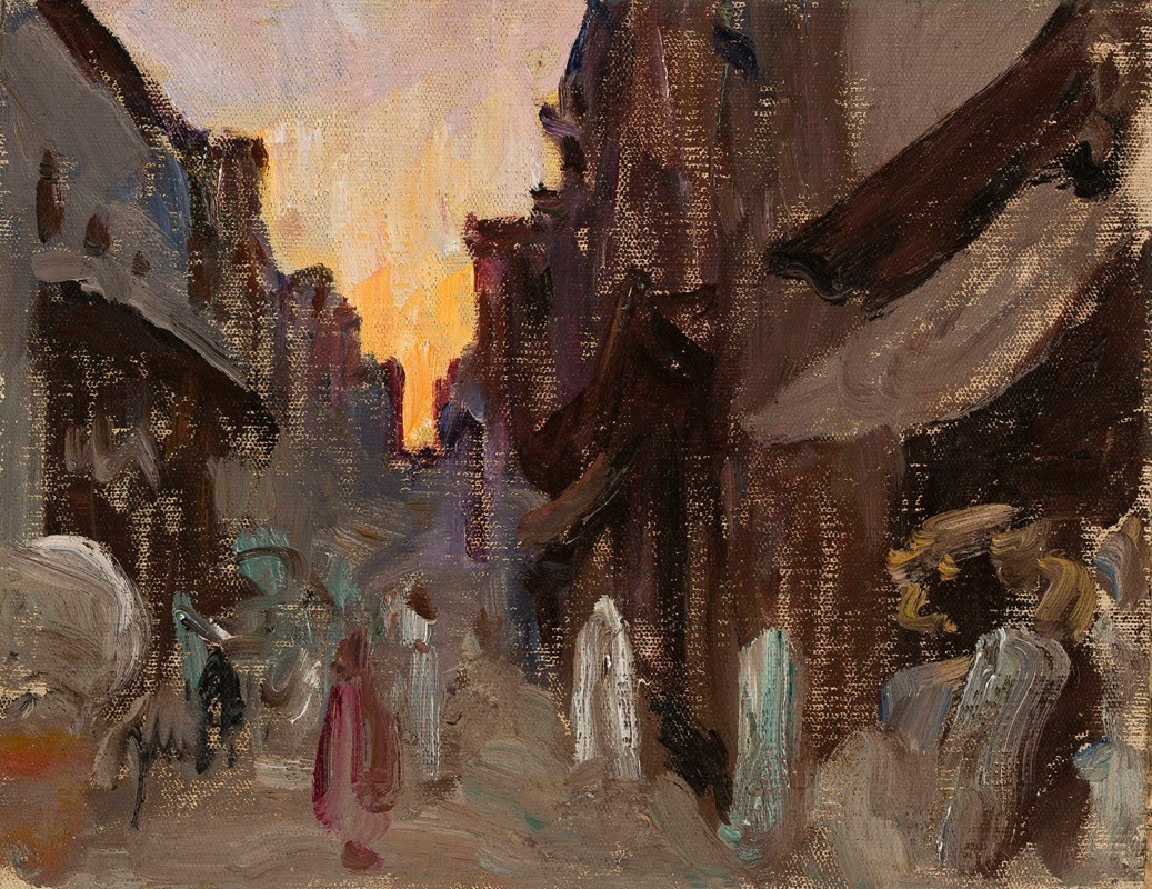 Jan Ciągliński - Tanjore – street. From the journey to India
