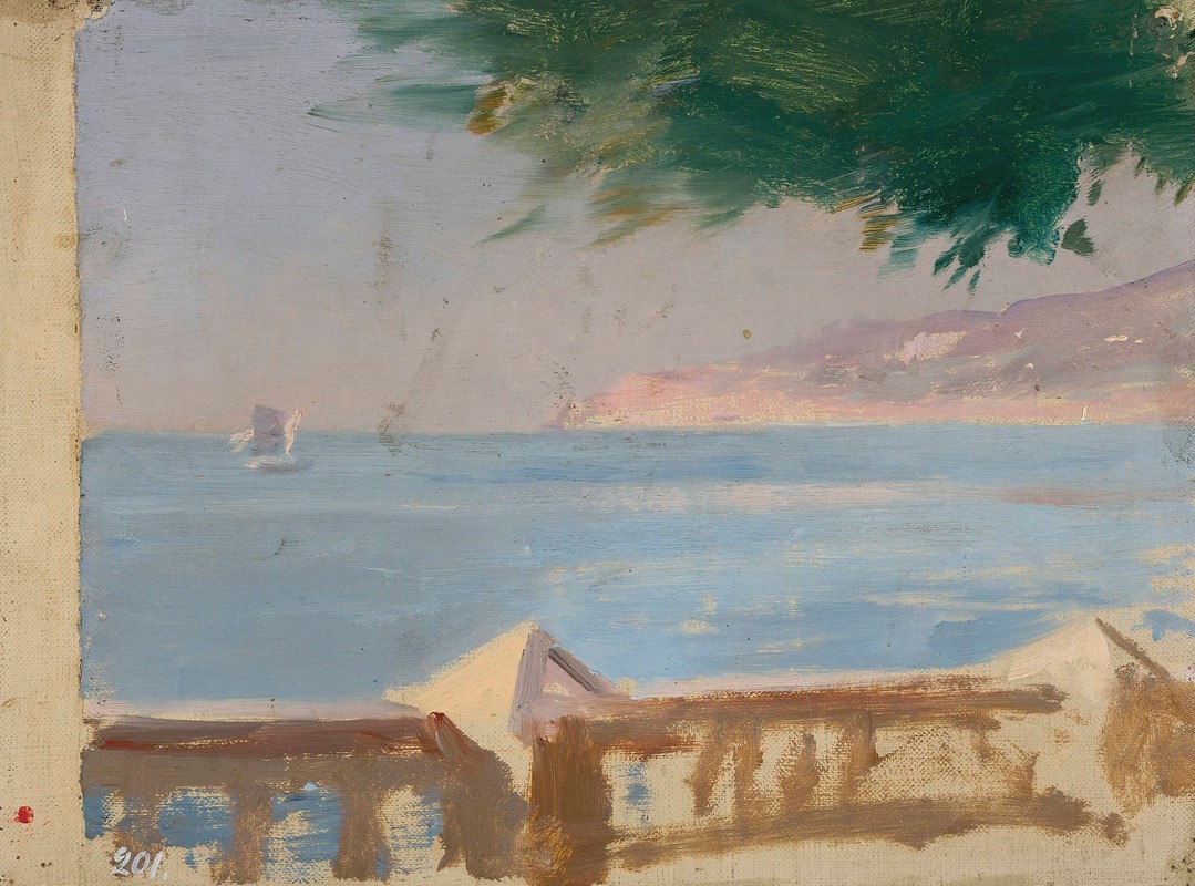 Jan Ciągliński - View of the sea from the Bakhchi-Dere villa in Yalta. From the journey to Crimea