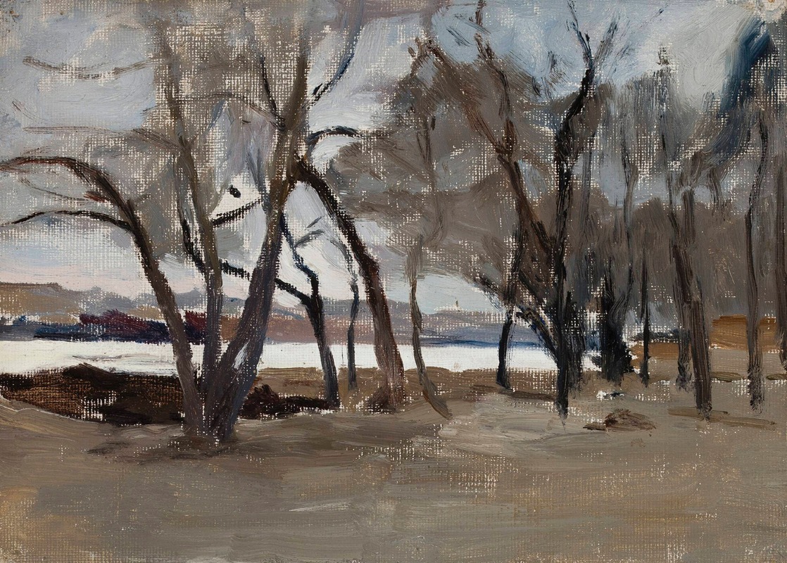 Jan Ciągliński - Winter landscape – park on the Petrovsky Island