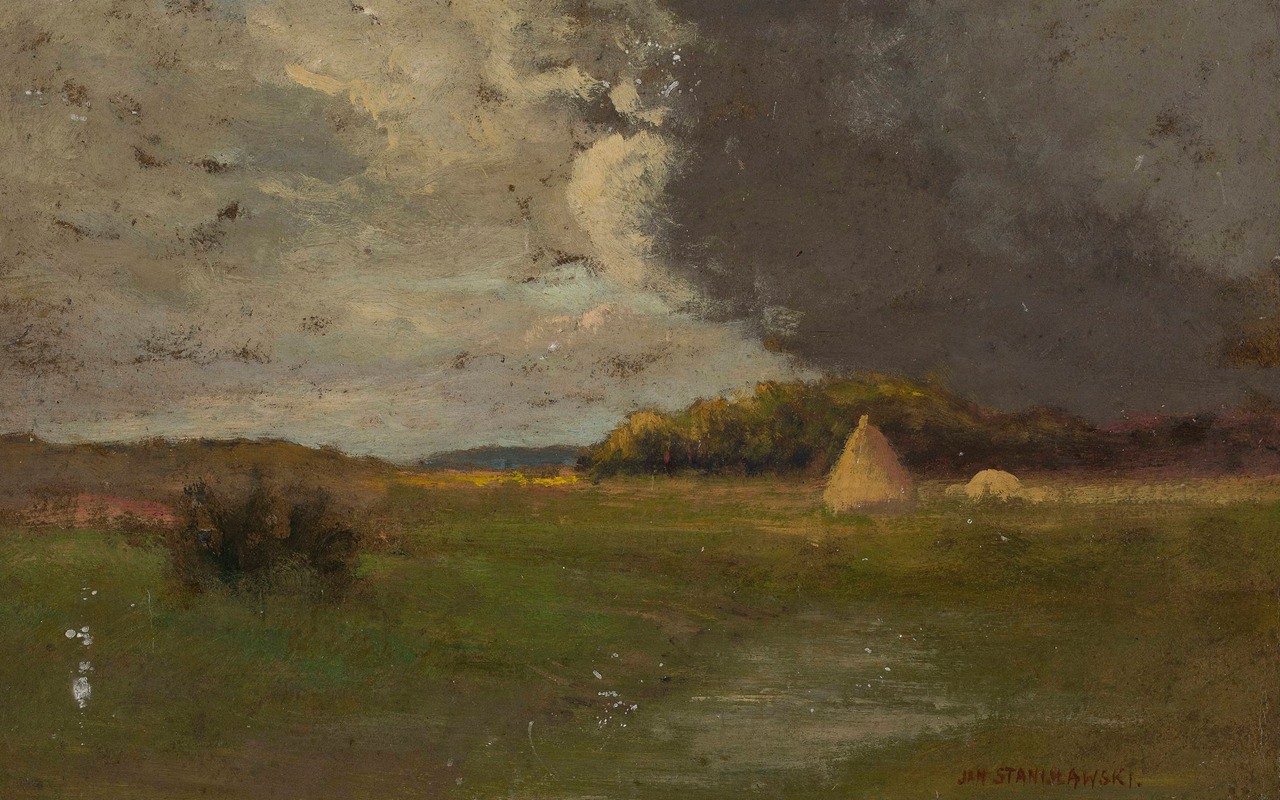 Jan Stanislawski - Landscape with a haystack