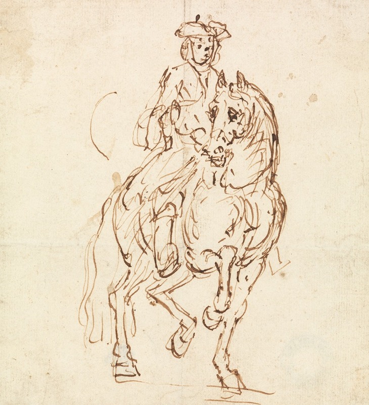 John Vanderbank - Rider in a Tricorn Hat, Horse Walking towards Front