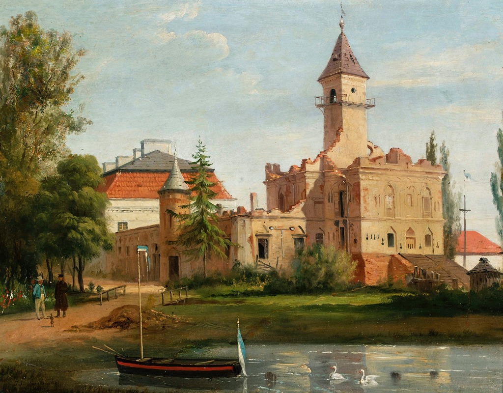 January Suchodolski - View of the castle in Radziejowice