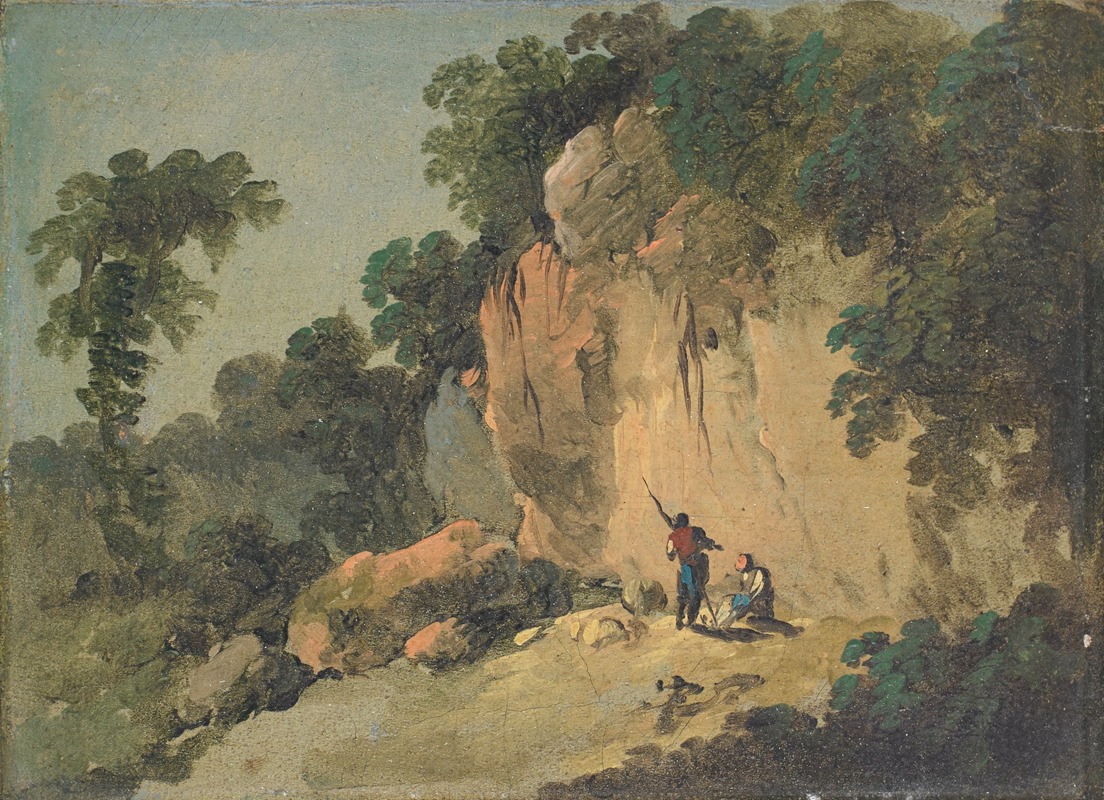 Jean-Baptiste Pillement - À falaises (Pastoral Landscape).