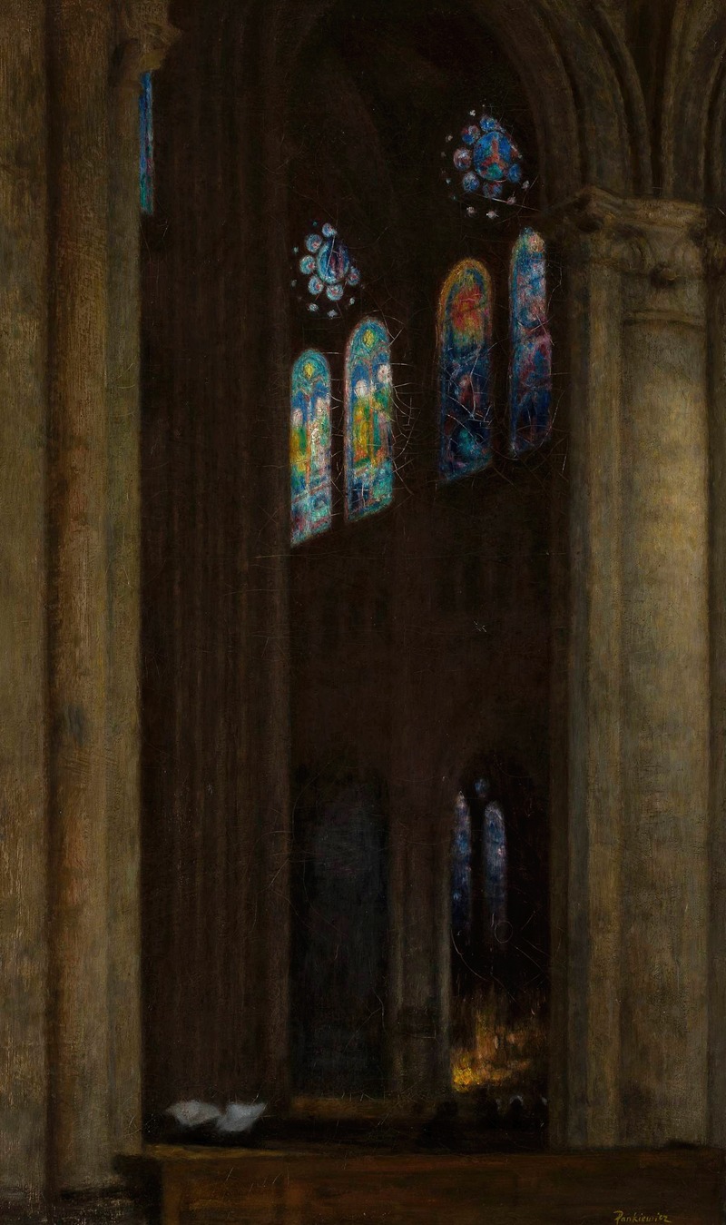 Józef Pankiewicz - Interior of the cathedral in Chartres