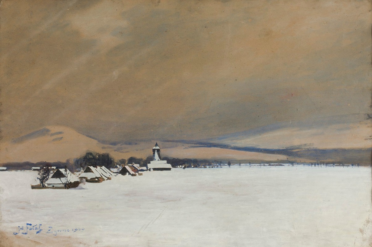 Julian Falat - Winter landscape from Żywiec