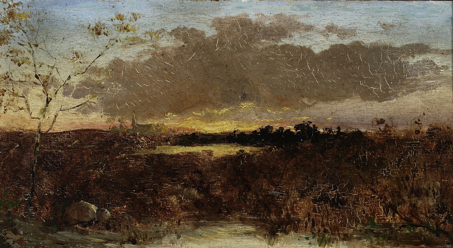 Maksymilian Gierymski - View of marshes at sunset