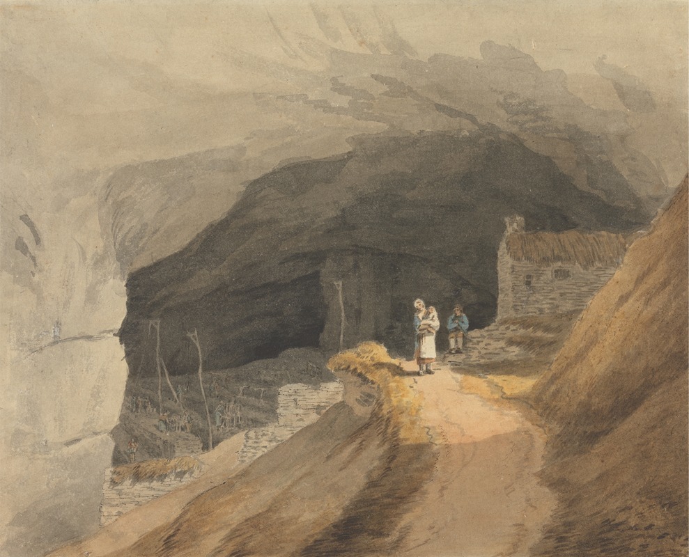 John White Abbott - The Mouth of the Cavern at Castleton in the Peak of Derby