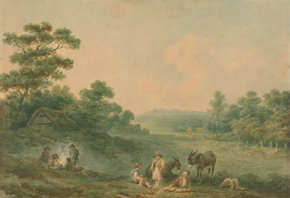 Nicholas Pocock - Landscape with Gypsies