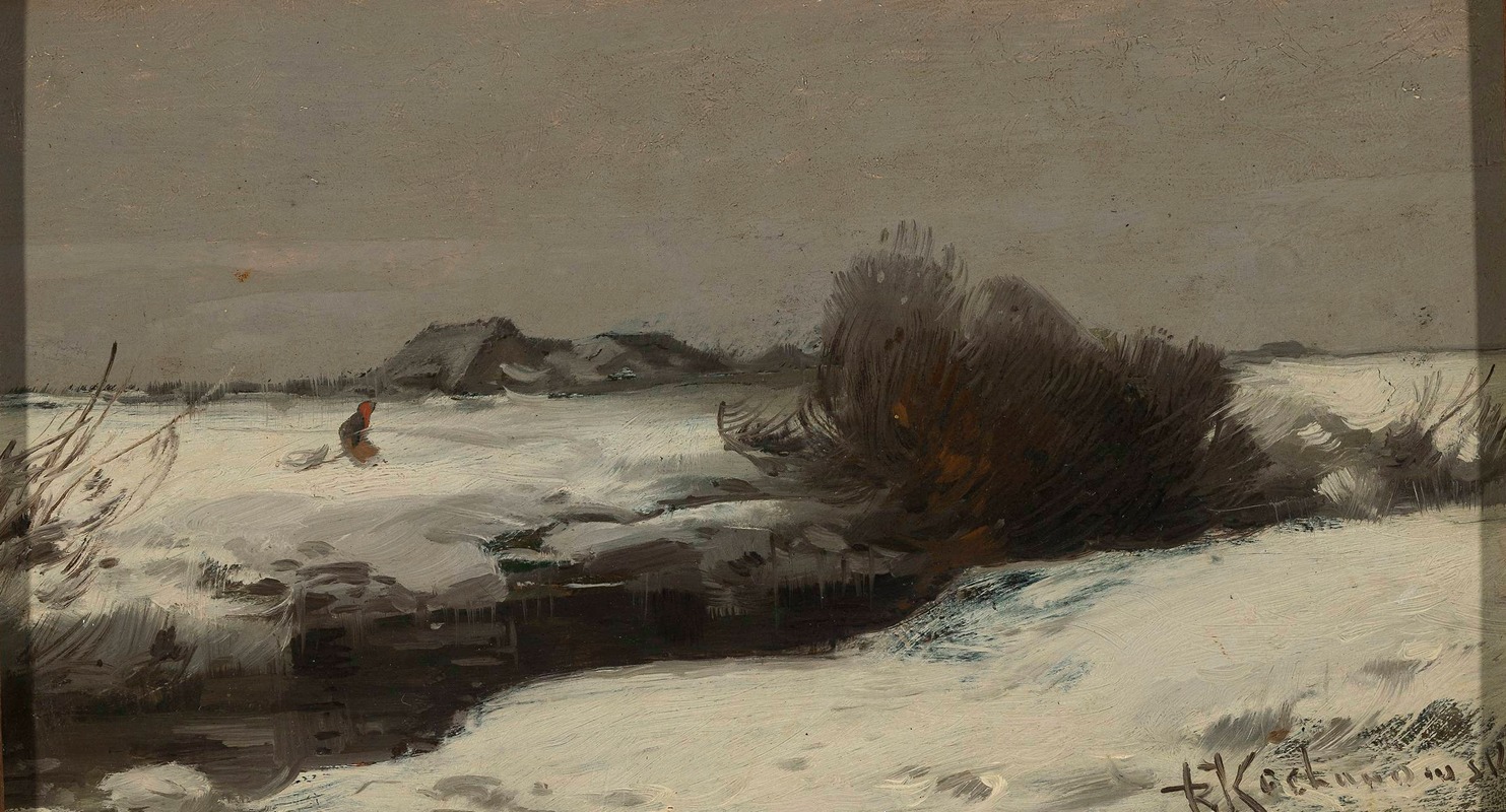 Roman Kazimierz Kochanowski - Winter landscape with a stream