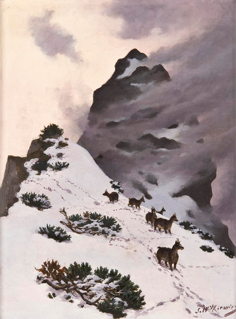 Stanisław Witkiewicz - Chamois in the mountains