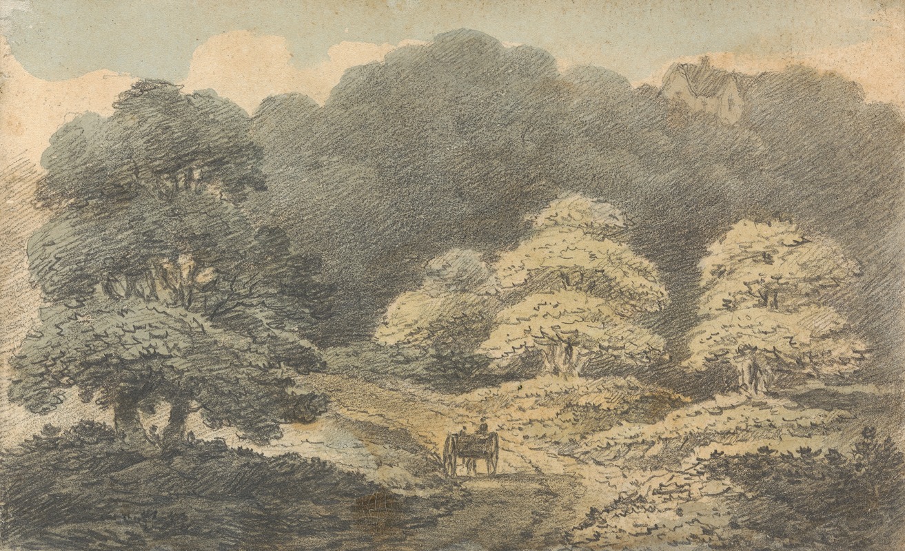 Thomas Bradshaw - Landscape Scene with Horse and Cart near Tunbridge Wells