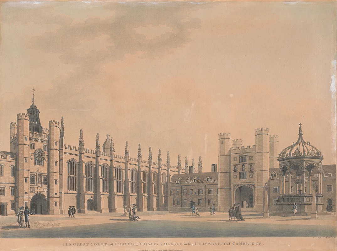 Thomas Malton the Younger - Cambridge University; Great Court And Chapel