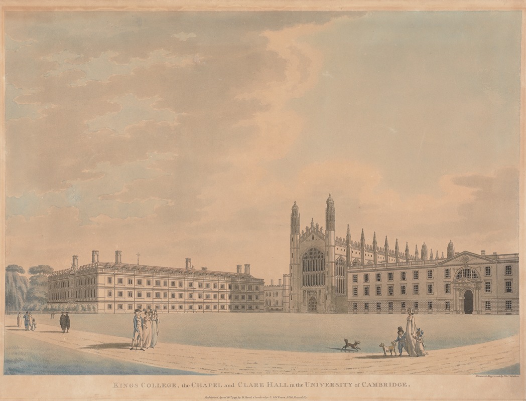 Thomas Malton the Younger - Kings College, the Chapel and Clare Hall in the University of Cambridge