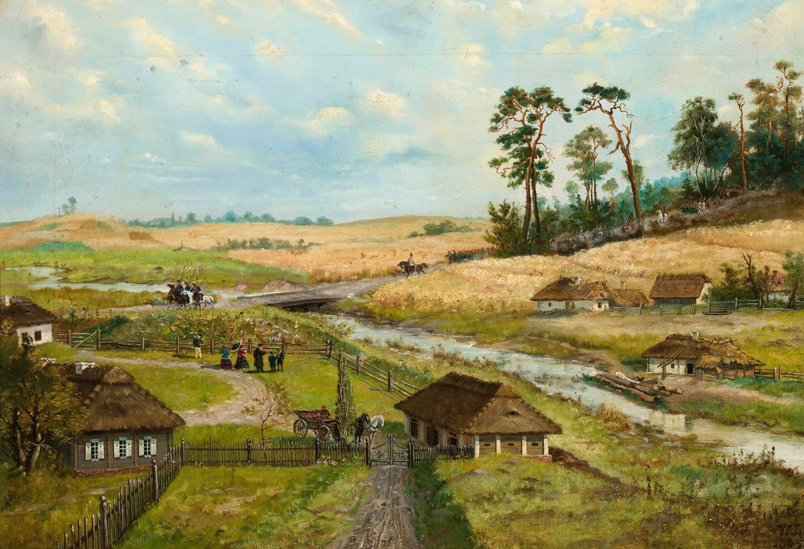 Wilhelm Leopolski - Kościuszko’s troops march through a village