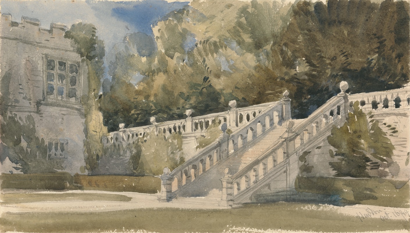 William Callow - Garden Stair, Haddon Hall