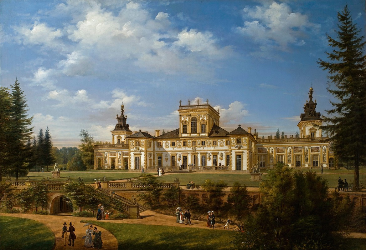 Wincenty Kasprzycki - View of the Wilanów Palace from the side of the park