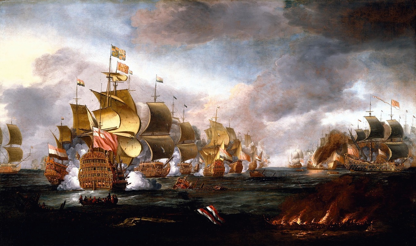 Adriaen van Diest - The Battle of Lowestoft, 3 June 1665; Engagement between the English and Dutch Fleets.