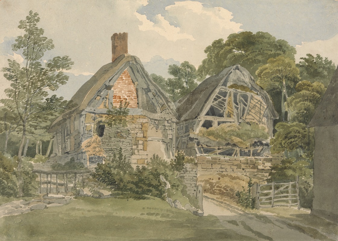 Joseph Powell - Thatched Cottage and Adjoining Barn