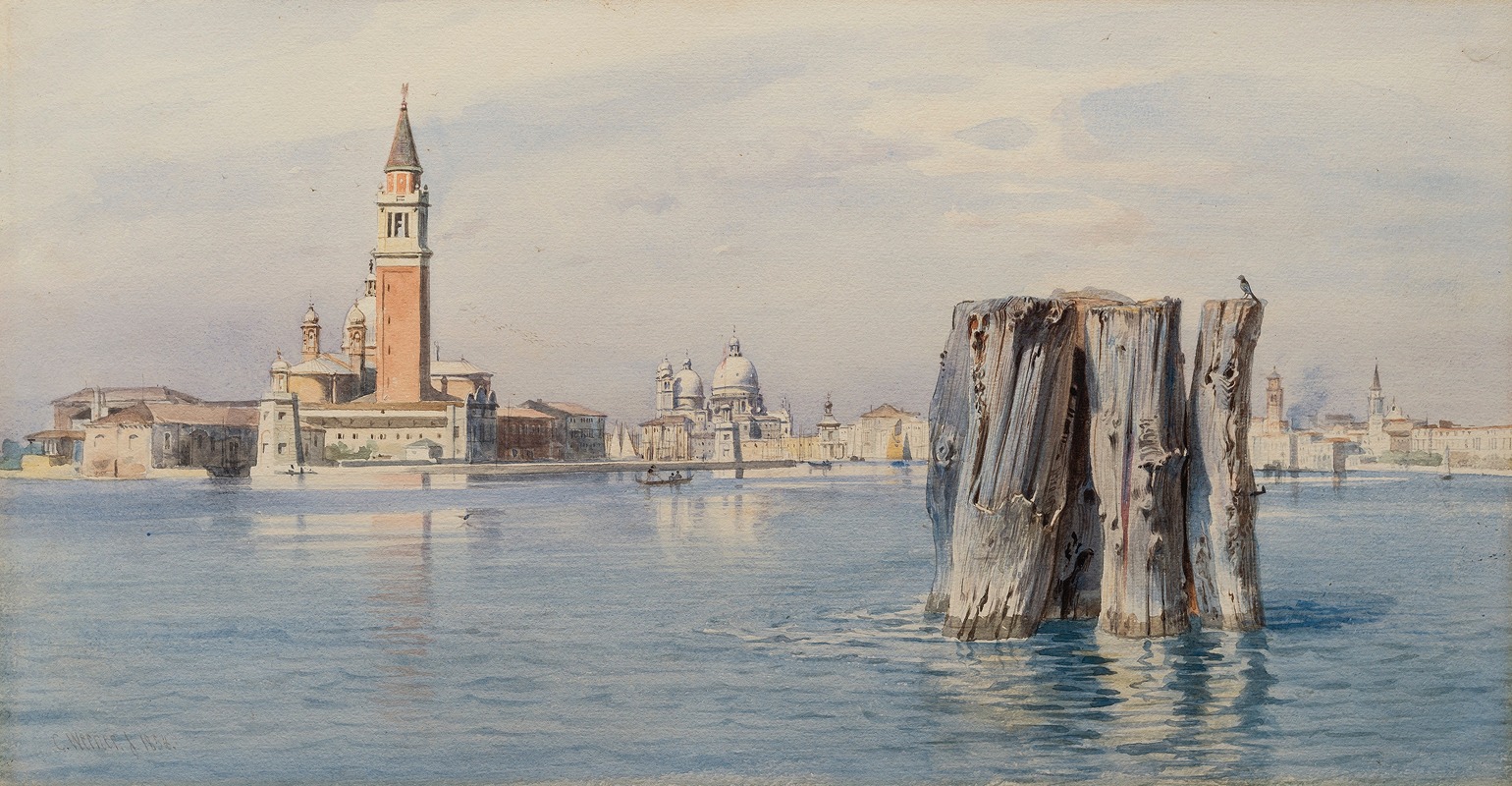 Carl Friedrich Heinrich Werner - Ansicht von San Giorgio Maggiore und Santa Maria della Salute in Venedig