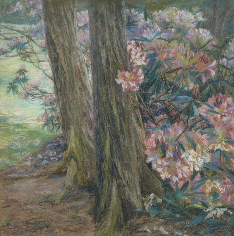 Clara Voortman-Dobbelaere - Rhododendronbusch in einem Garten