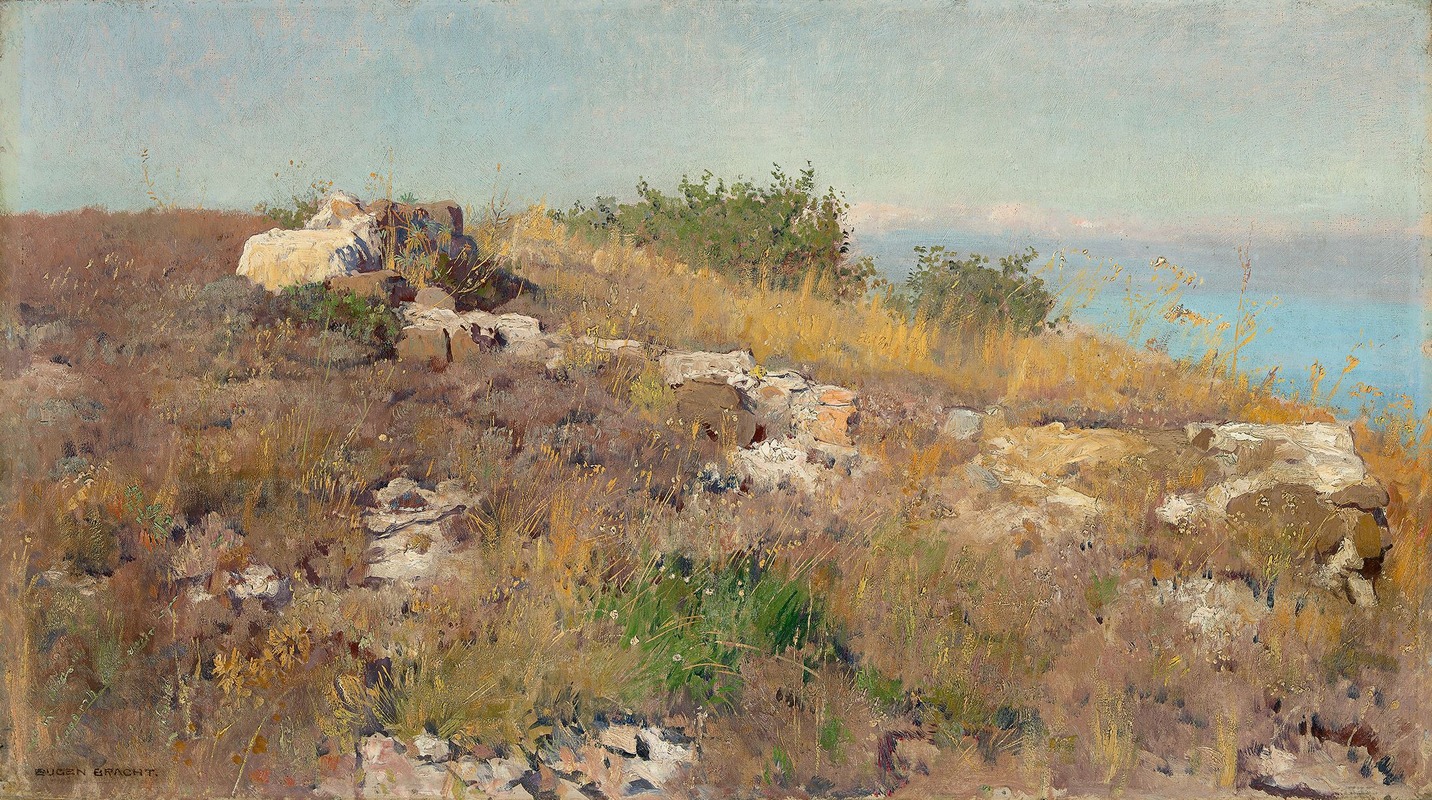 Eugen Bracht - Foreground study on the Mediterranean