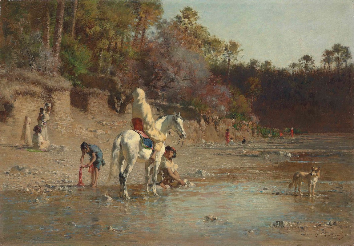 Gustave-Achille Guillaumet - On the bank of the El Kantara river