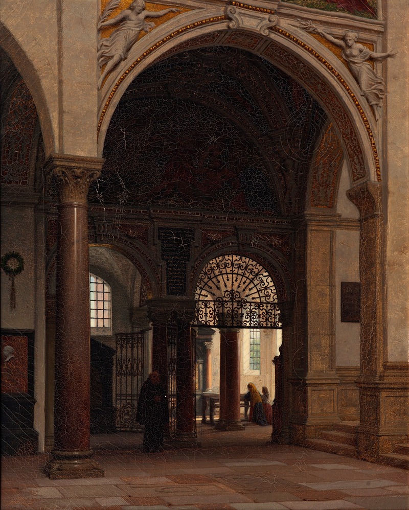Heinrich Hansen - The interior of the church of Santa Maria Sopra Minerva in Rome