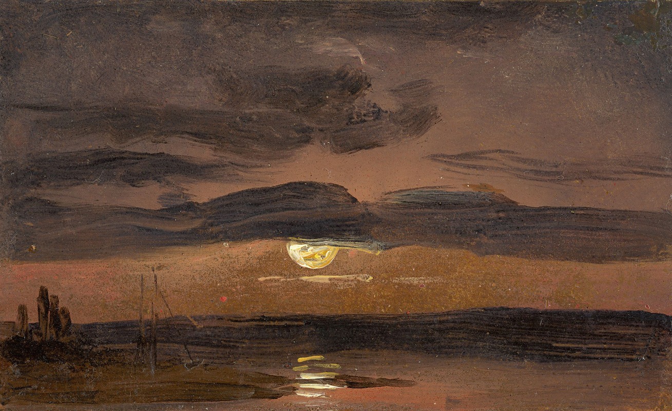 Johan Christian Dahl - The Elbe by Moonlight