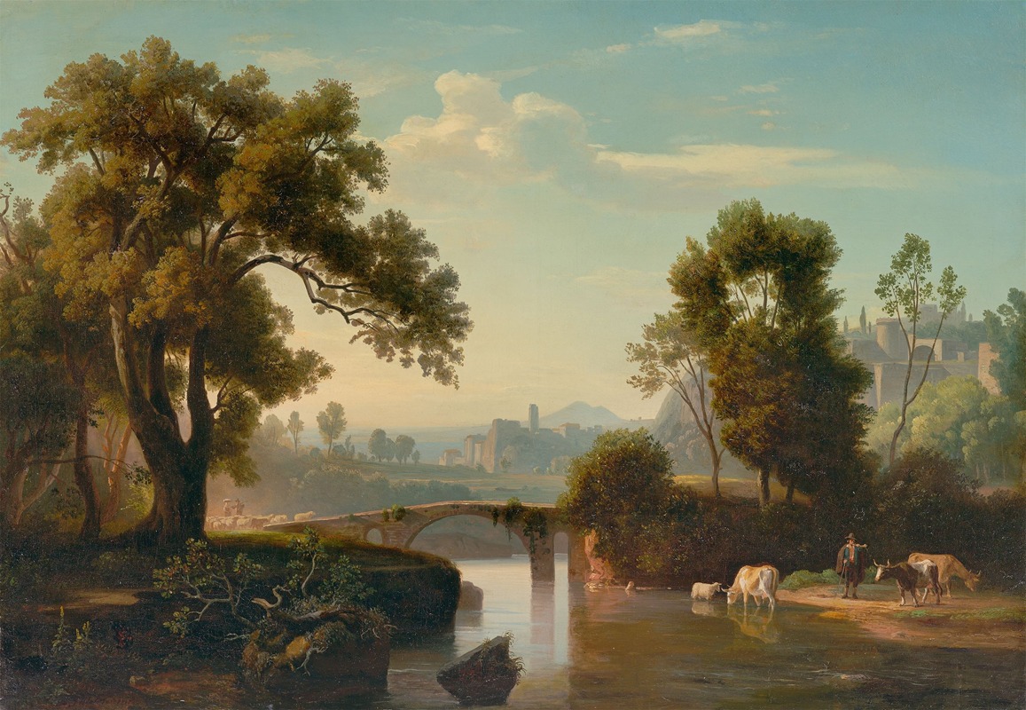 Johann Wilhelm Schirmer - Italienische Landschaft mit Hirten