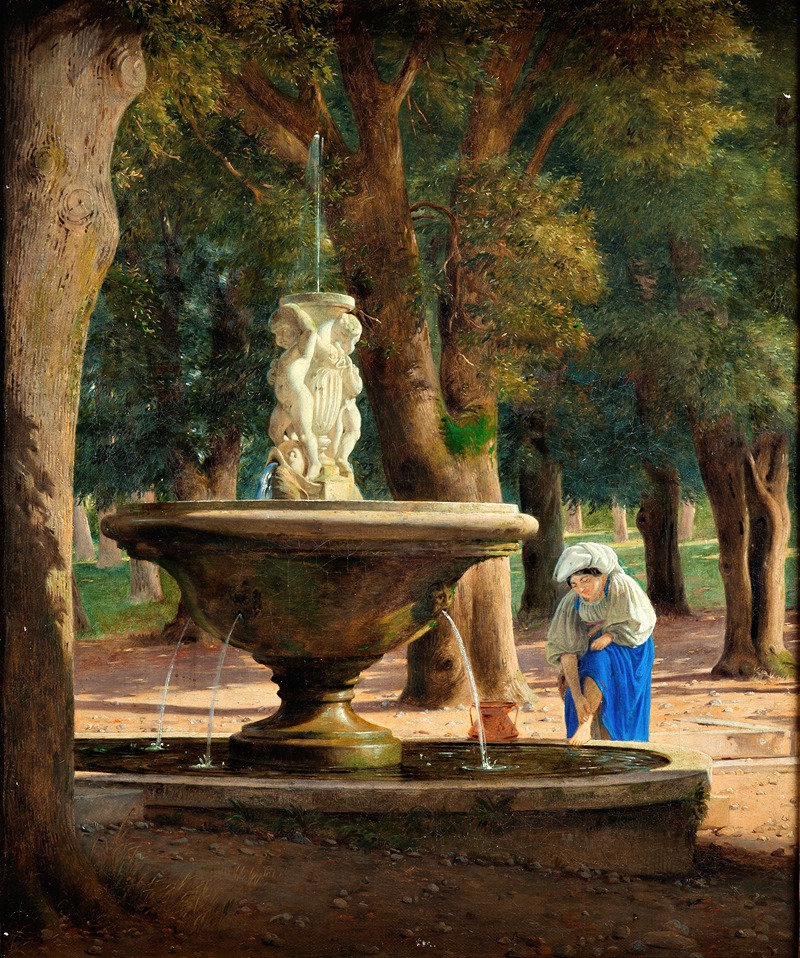 Jørgen Roed - Scene from the Garden of Villa Borghese in Rome