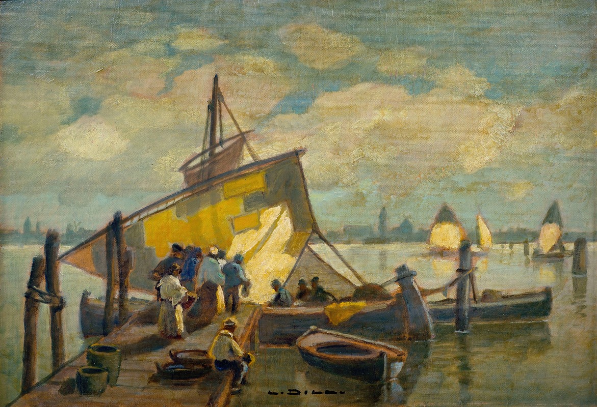 Ludwig Dill - Arrival of the fishing boat