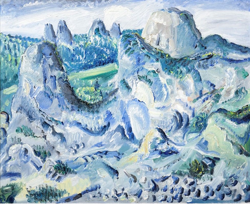Paul Kleinschmidt - Landschaft mit Felsen – Felsen bei Blaubeuren