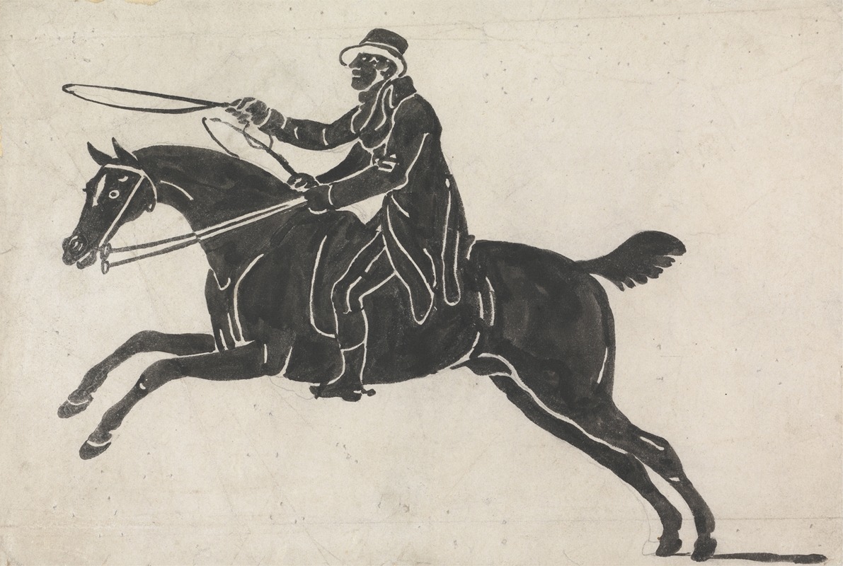 Julius Caesar Ibbetson - Rider on a Galloping Horse