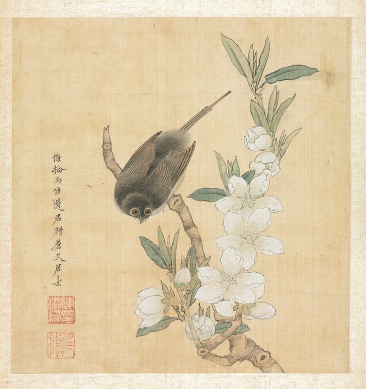 Chen Hongshou - A Bird and Peach-Blossom Branch