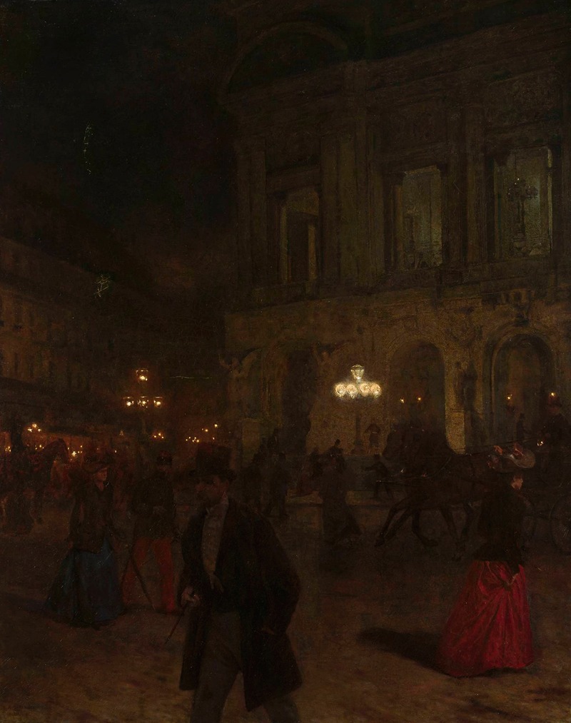 Aleksander Gierymski - Paris Opera at night