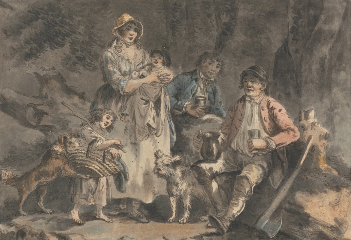 Julius Caesar Ibbetson - Woodcutter and His Family