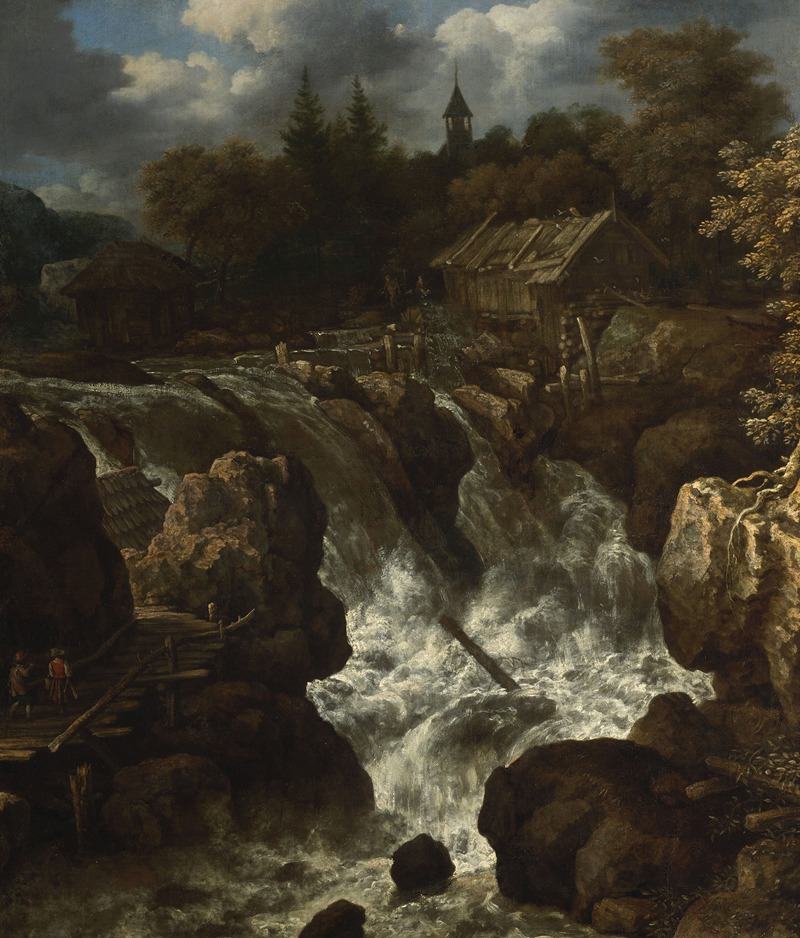 Allaert van Everdingen - Landscape with a waterfall