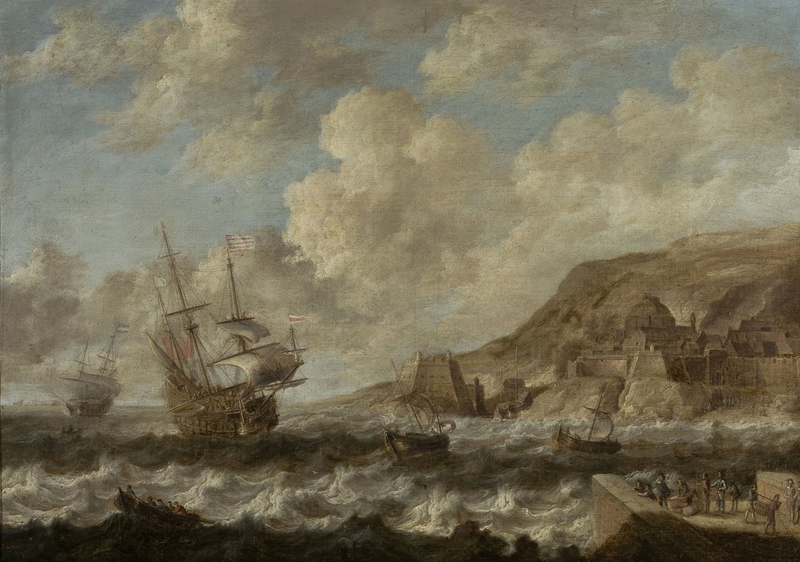 Bonaventura Peeters the Elder - Ships in a port