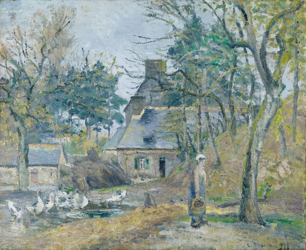 Camille Pissarro - La ferme à Montfoucault (Farm at Montfoucault) 