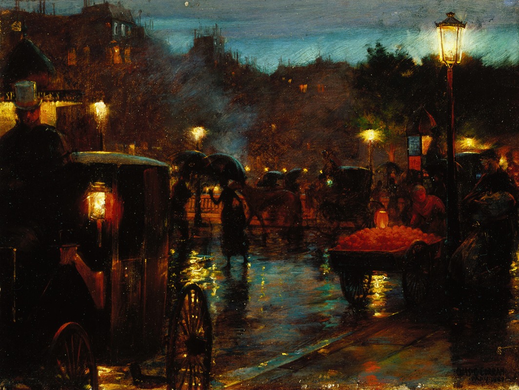 Charles Courtney Curran - Paris at Night