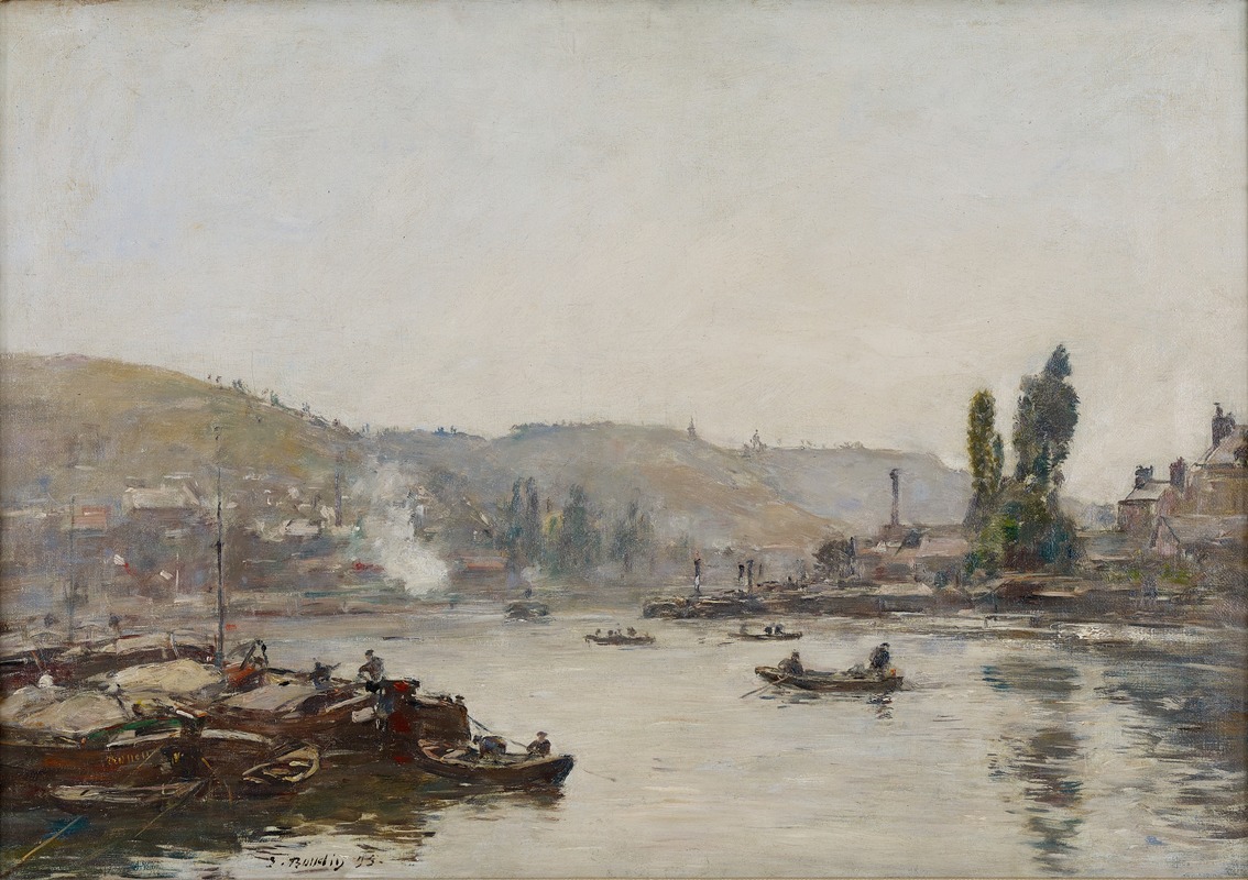 Eugène Boudin - La Seine à Rouen (The Seine at Rouen) 