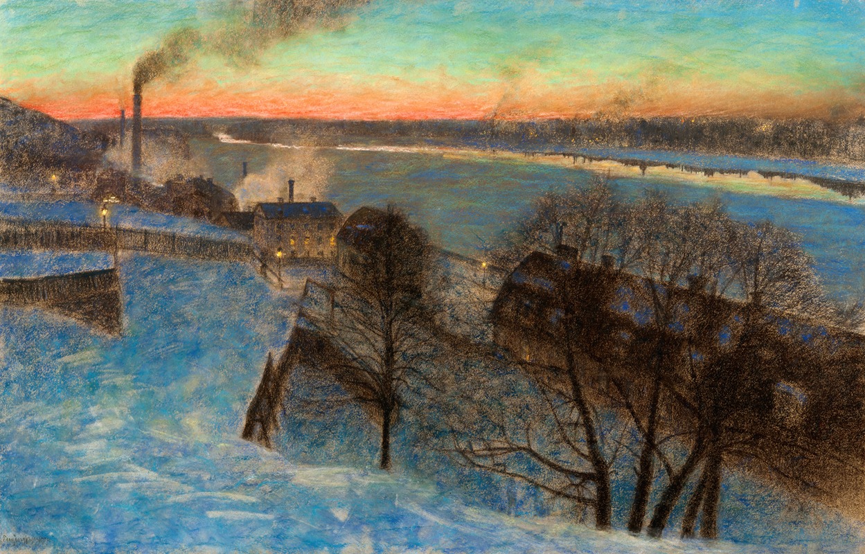 Eugène Jansson - Evening in February, Riddarfjärden (Stockholm)